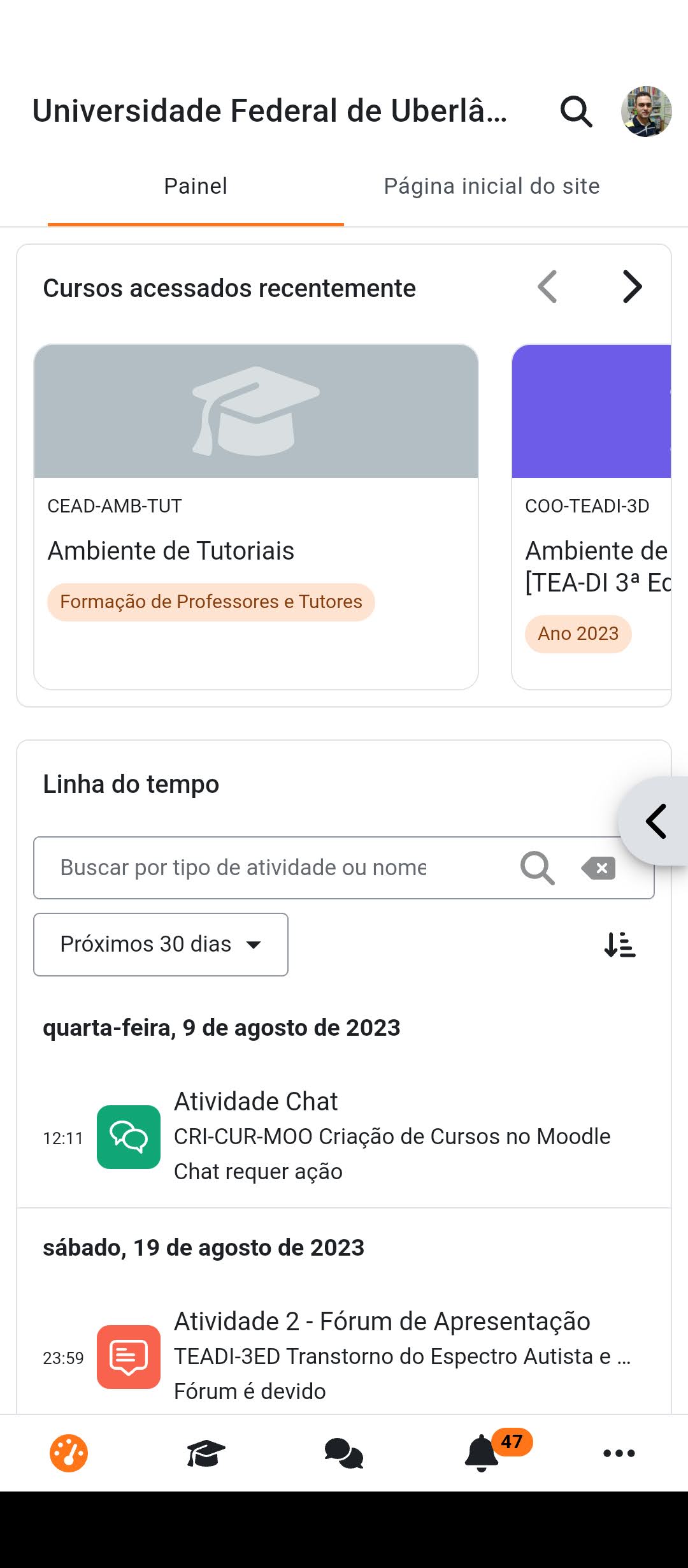 Manual de acesso ao Moodle via APP